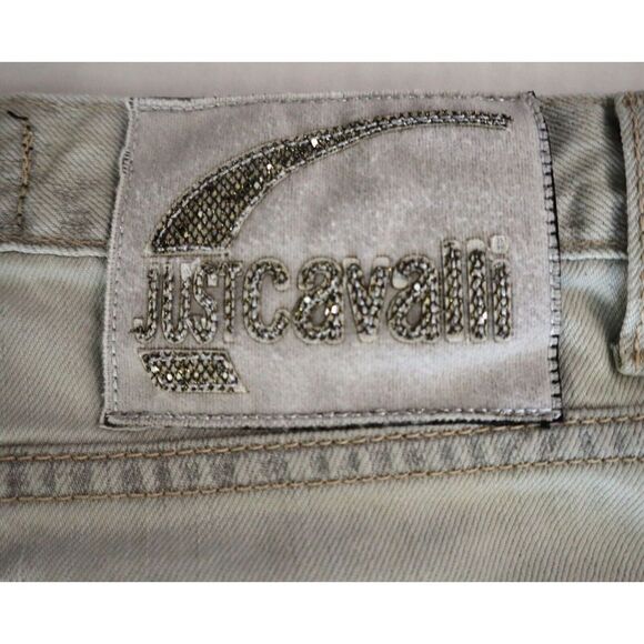 Just Cavalli Women's Sz 29" Waist Blue Faded Button Fly Straight Leg Jeans $300+ - Picture 5 of 10